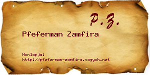 Pfeferman Zamfira névjegykártya